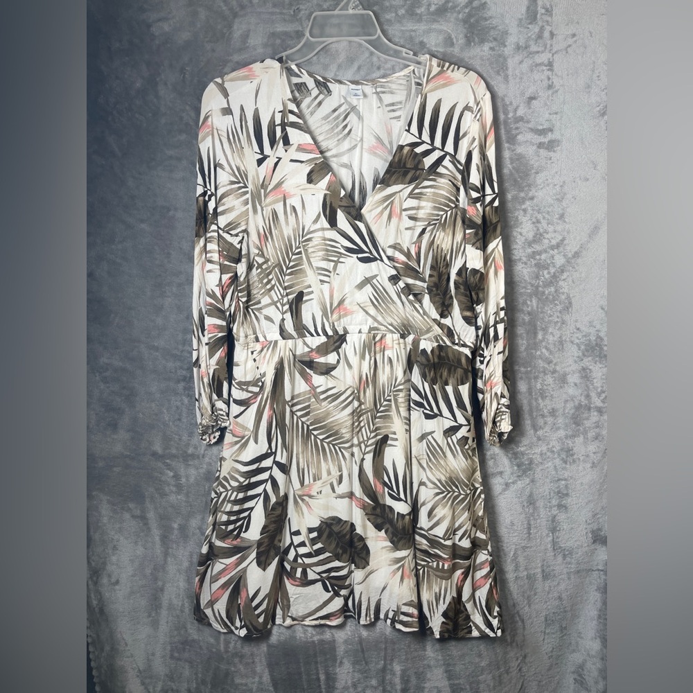 Tropical Print Wrap Dress